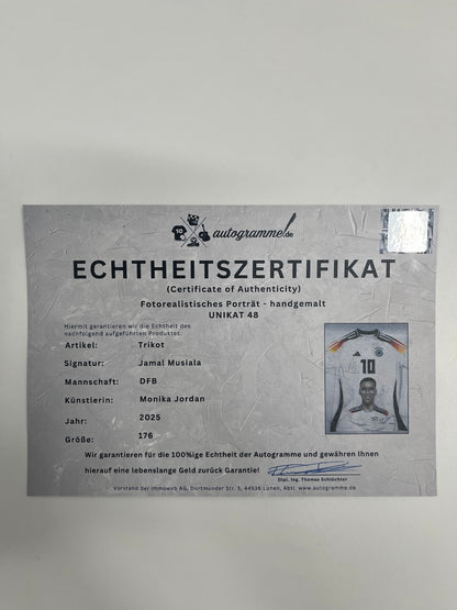 DFB Trikot Portrait Jamal Musiala handgemalt und signiert Adidas 176