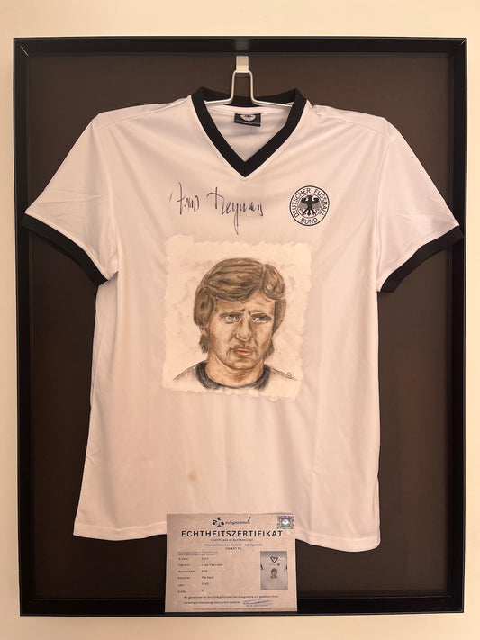 DFB Repro Shirt Portrait Jupp Heynckes handgemalt und signiert M