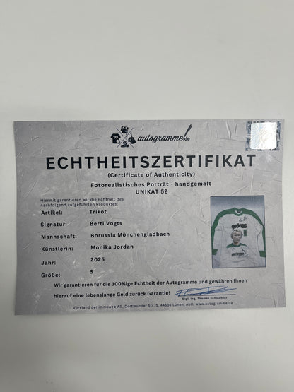 Gladbach Repro Trikot Portrait Berti Vogts handgemalt und signiert S