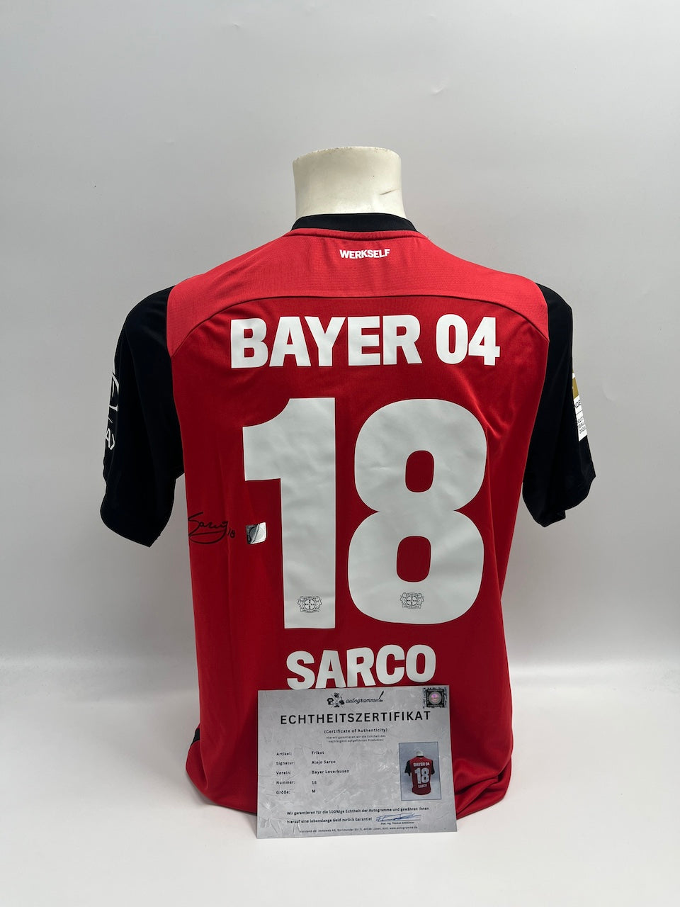 Bayer Leverkusen Trikot Alejo Sarco signiert Autogramm Bundesliga M