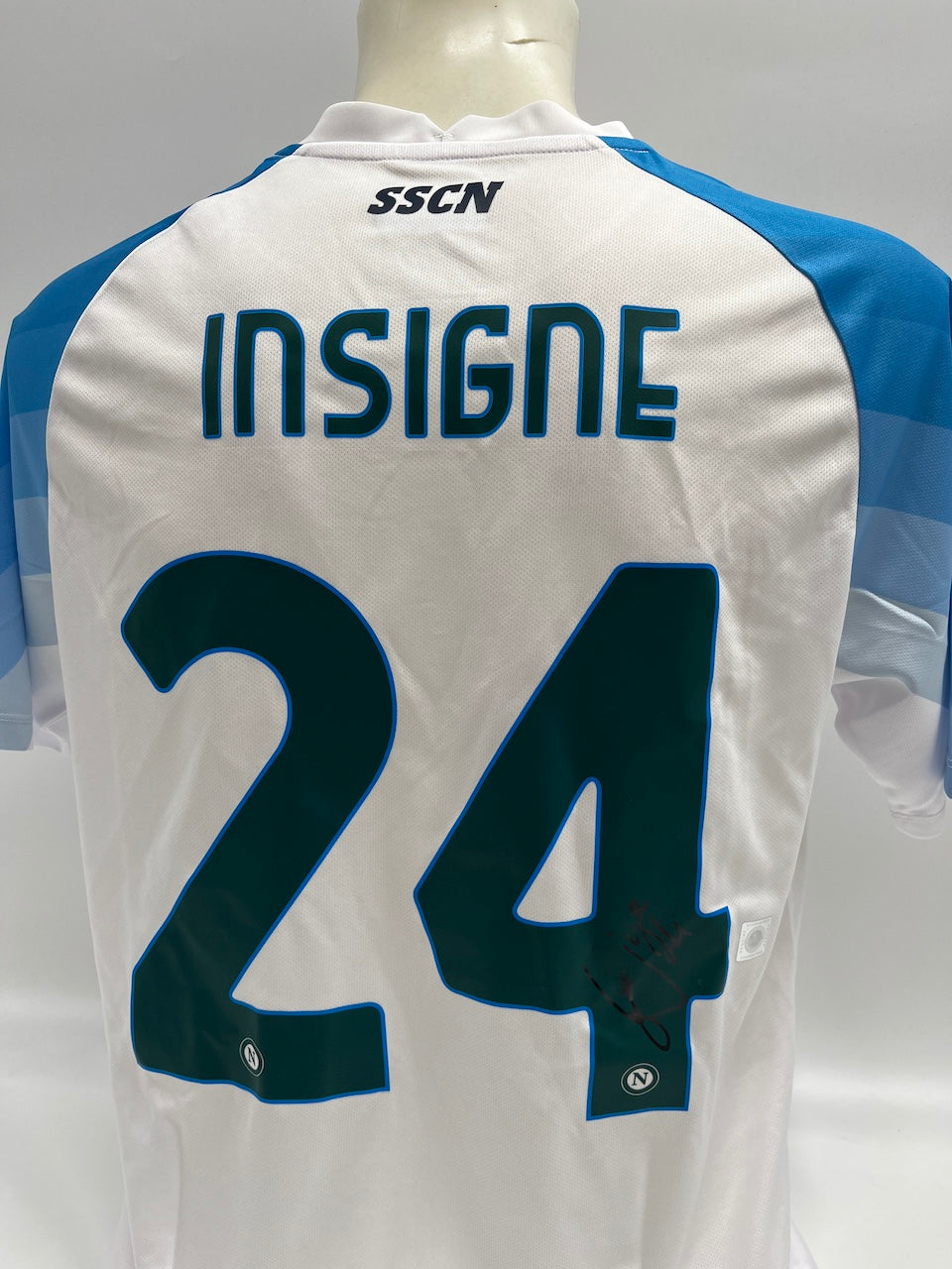 SSC Napoli jersey Lorenzo Insigne signed Italy autograph football XL