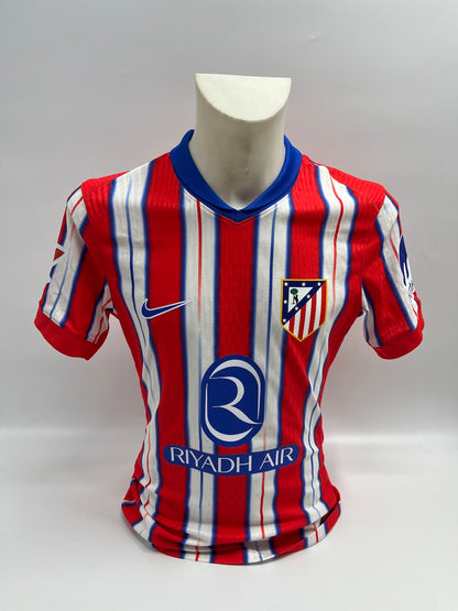 Match-worn Atletico Madrid jersey worn and signed by Julian Alvarez on April 24, 2025