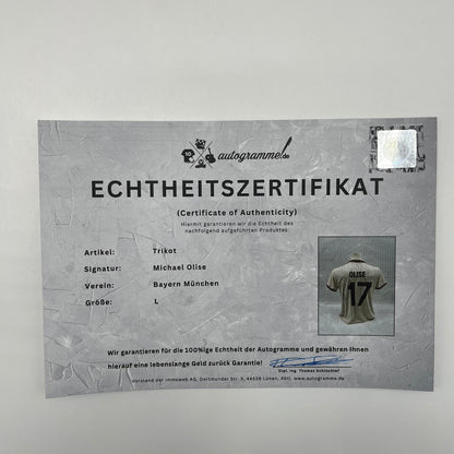 Bayern München Damentrikot Michael Olise signiert Autogramm Adidas COA L