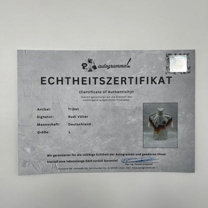 DFB Trikot Rudi Völler signiert Autogramme Adidas COA L
