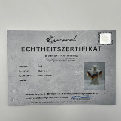 DFB Shirt Rudi Völler signiert Autogramme Adidas COA L