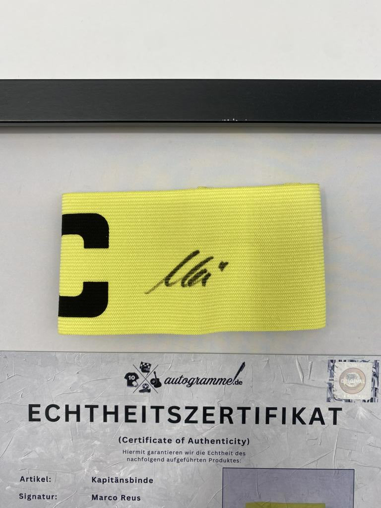 Kapitänsbinde Marco Reus signiert im Rahmen LA Galaxy Autogramm COA