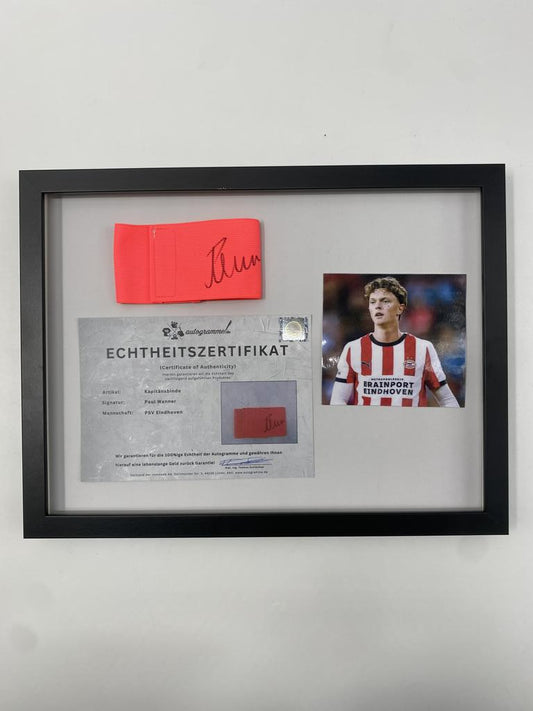 Kapitänsbinde Paul Wanner signiert im Rahmen PSV Eindhoven Autogramm