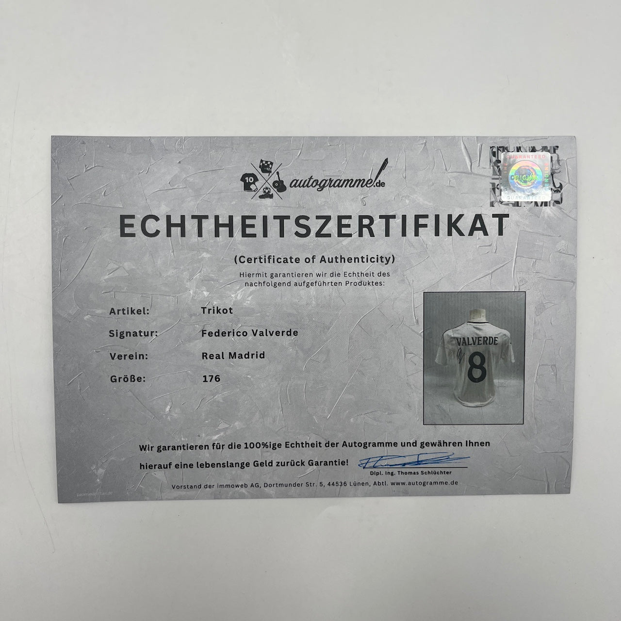 Real Madrid Trikot Federico Valverde signiert Autogramm Adidas COA 176