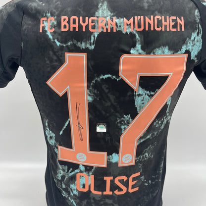 Bayern München Damentrikot Michael Olise signiert Autogramm Adidas COA XS