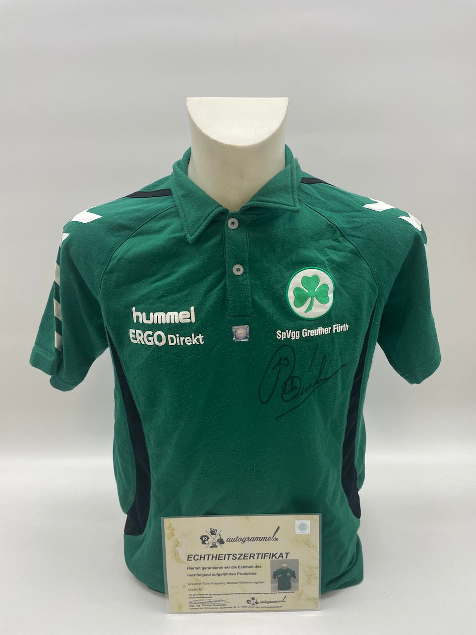 Greuther Fürth Poloshirt Michael Büsken's autograph Bundesliga Hummel M