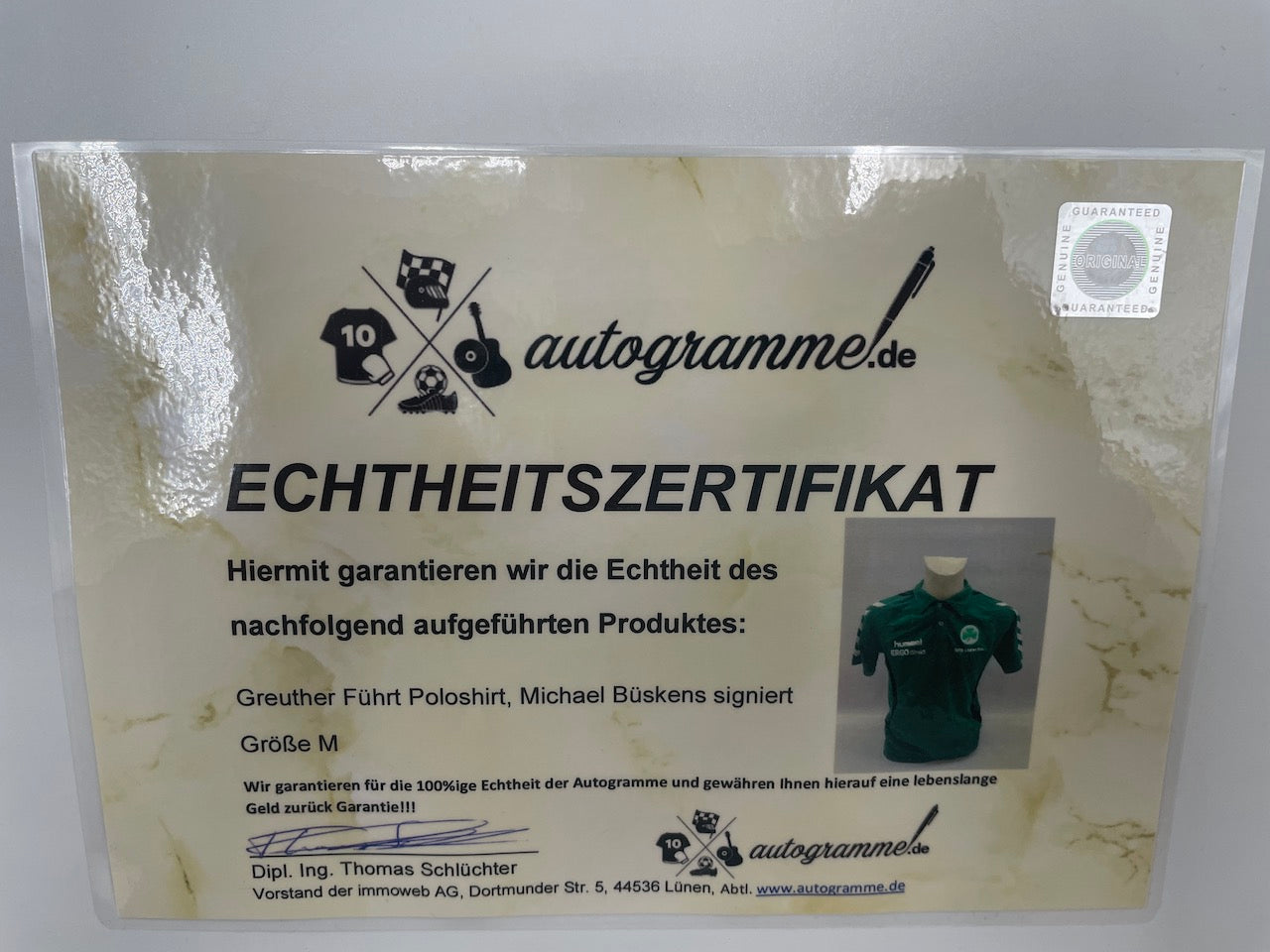 Greuther Fürth Polo Shirt Michael Büskens Autograph Bundesliga Hummel M