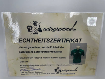 Greuther Fürth Poloshirt Michael Büsken's autograph Bundesliga Hummel M