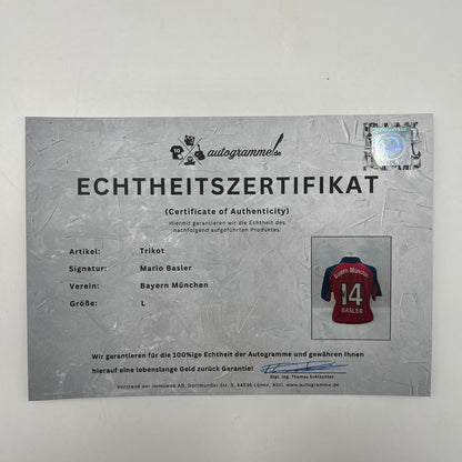 Bayern München Trikot Mario Basler signiert Autogramm Adidas L