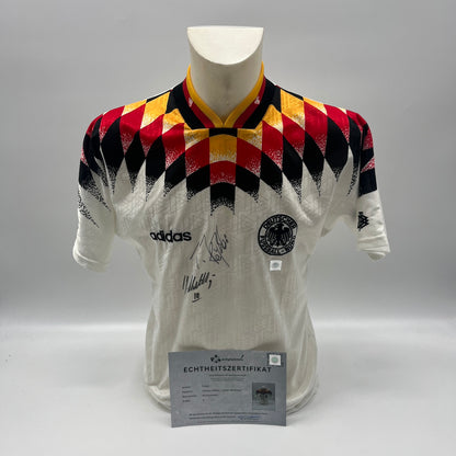 DFB Trikot Lothar Matthäus und Thomas Häßler signiert Adidas COA Deutschland S
