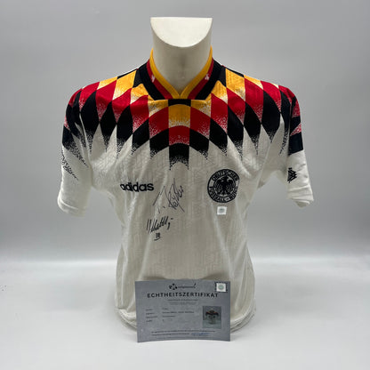 DFB Trikot Lothar Matthäus und Thomas Häßler signiert Adidas COA Deutschland S