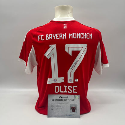 Bayern München Trikot Frauenteam Michael Olise signiert Autogramm Adidas COA L