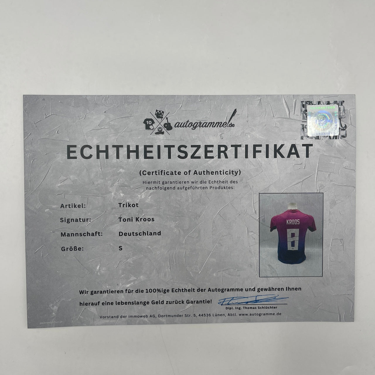 DFB Trikot Toni Kroos signiert Adidas COA Deutschland Autogramm S