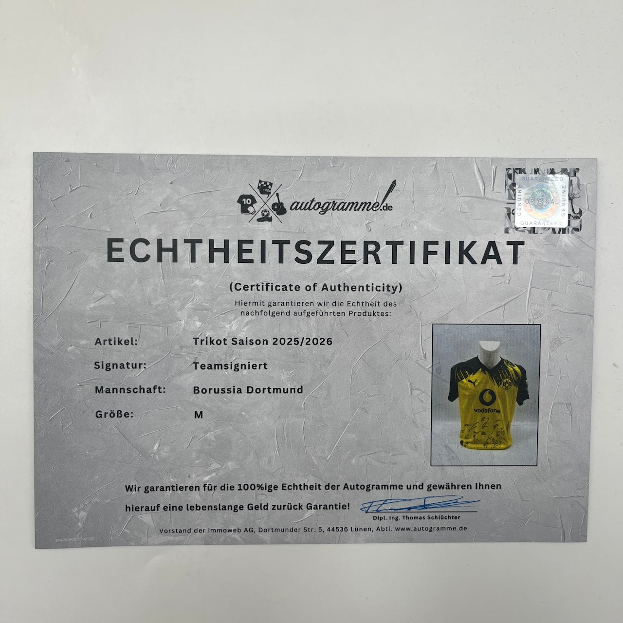 BVB Trikot 2025/2026 Teamsigniert Borussia Dortmund Puma M