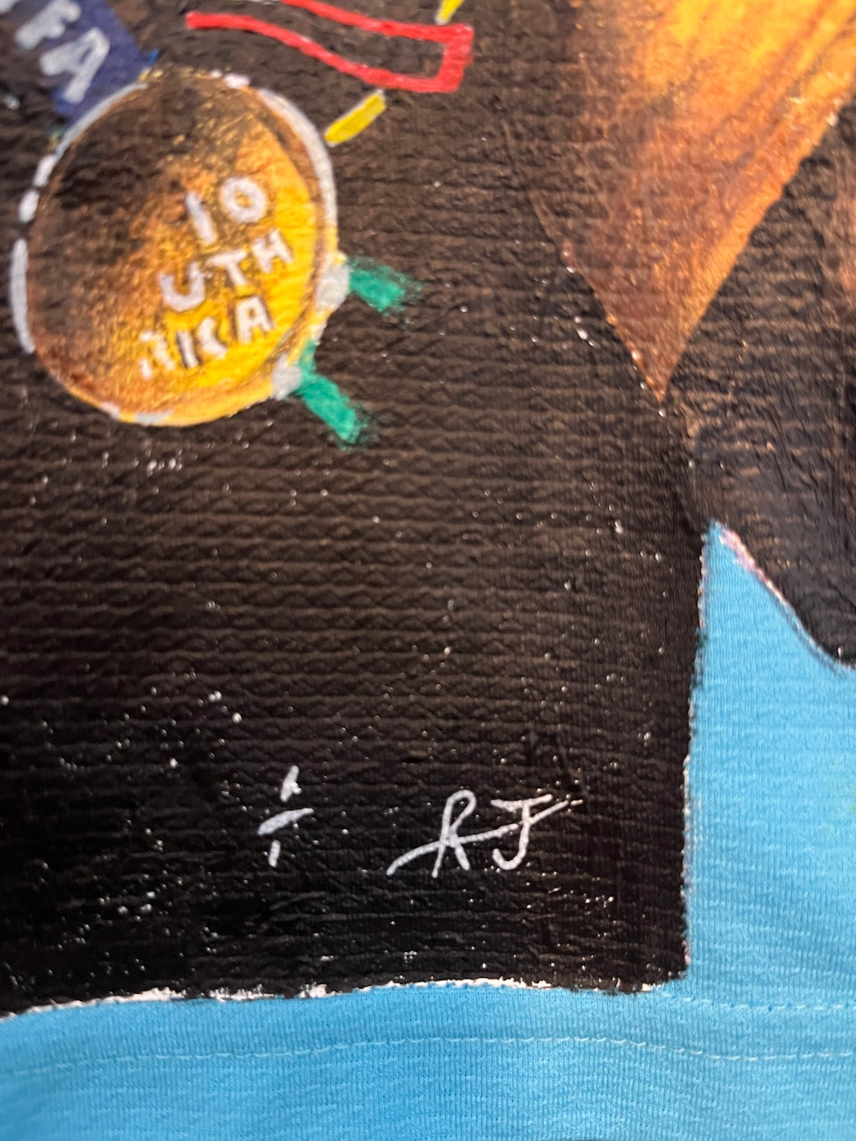 Spain jersey portrait of Iker Casillas, hand-painted and signed, Adidas XL