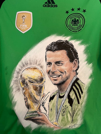 DFB Torwarttrikot Portrait Roman Weidenfeller handgemalt und signiert Adidas S
