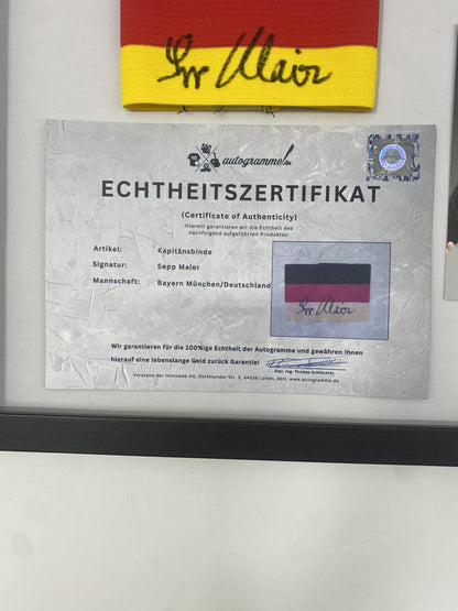 Captain's armband signed by Sepp Maier as part of the DFB/Bayern Munich Football COA