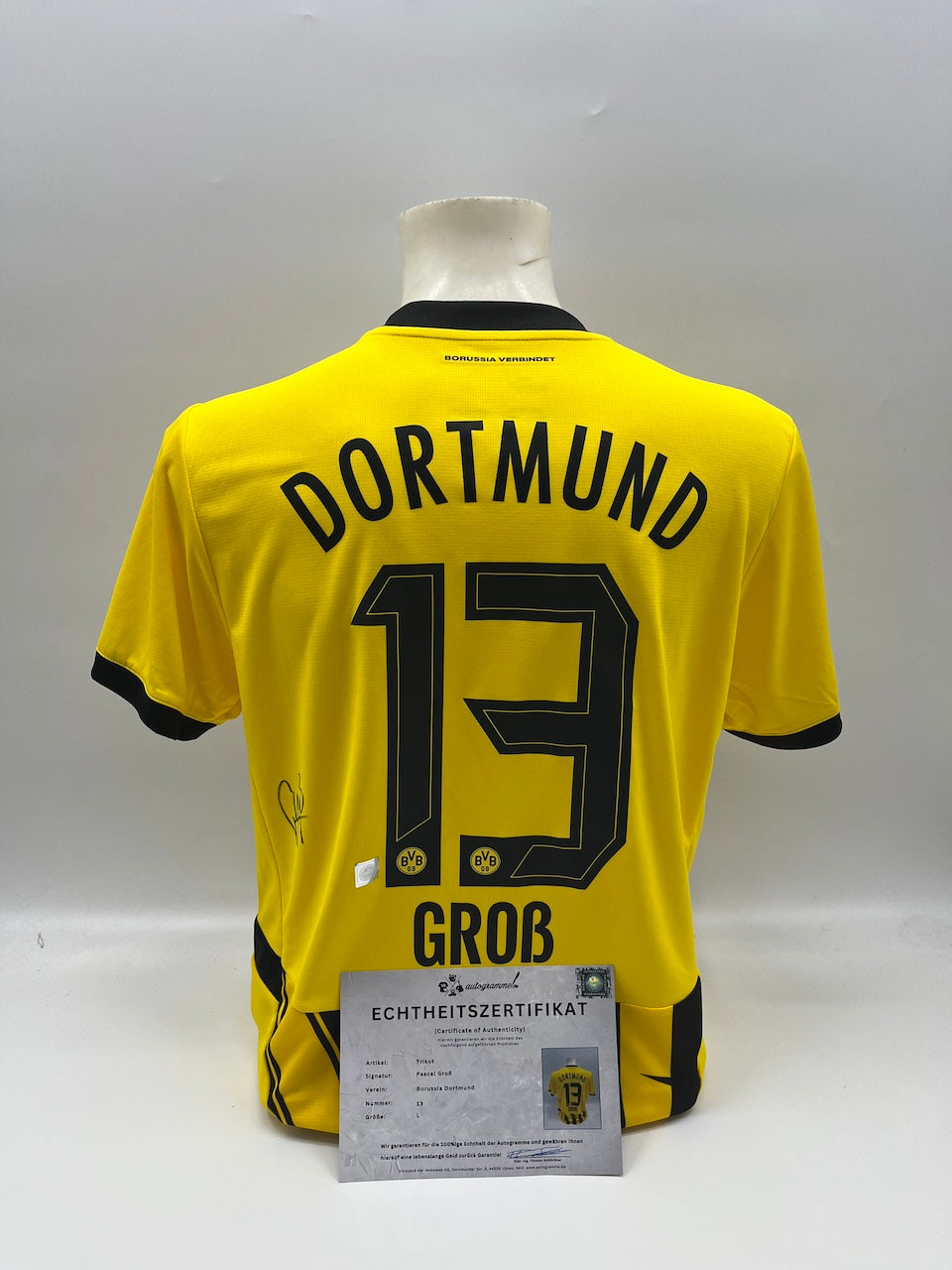 Borussia Dortmund jersey signed by Pascal Groß, autographed, Puma, new, size L