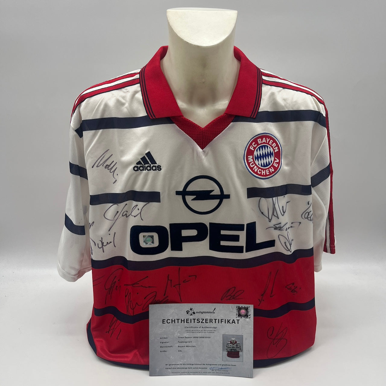 Bayern München Trikot 1998/1999/2000 Teamsigniert Bundesliga COA Adidas XXL
