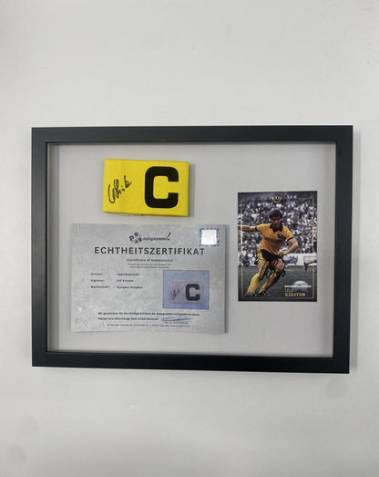 Captain's armband signed by Ulf Kirsten as part of the Dynamo Dresden COA Football campaign