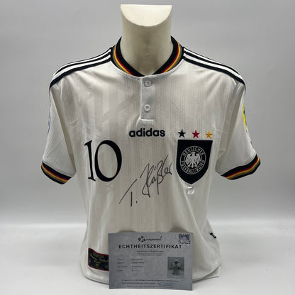 Deutschland Repro Trikot Thomas Häßler signiert DFB Neu Autogramm M