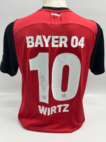 Match-worn Leverkusen jersey worn and signed by Florian Wirtz on August 10, 2024