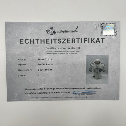 Deutschland Repro Trikot Stefan Reuter signiert DFB Neu Autogramm S