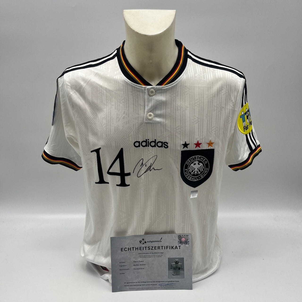 Deutschland Repro Trikot Markus Babbel signiert DFB Neu Autogramm L