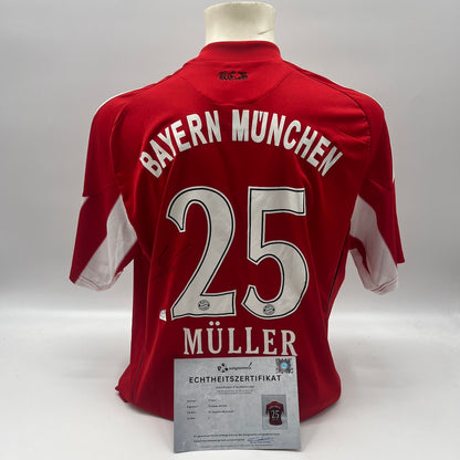 Bayern München Trikot Thomas Müller signiert Autogramme Adidas L