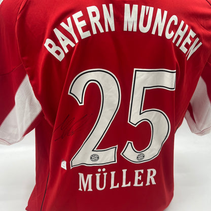 Bayern München Trikot Thomas Müller signiert Autogramme Adidas L
