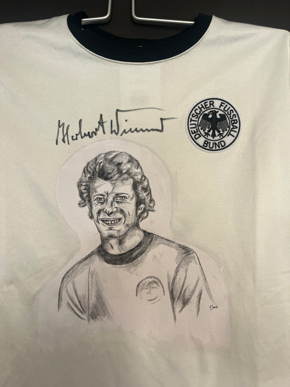 DFB Repro Shirt Portrait Herbert Wimmer, hand-painted and signed, L