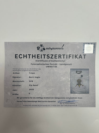 DFB Repro Shirt Portrait Berti Vogts hand-painted and signed S