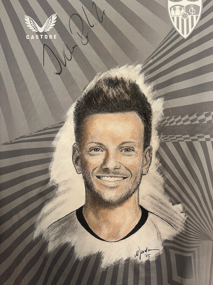Sevilla FC Shirt Portrait Ivan Rakitic hand-painted and signed Castore new L