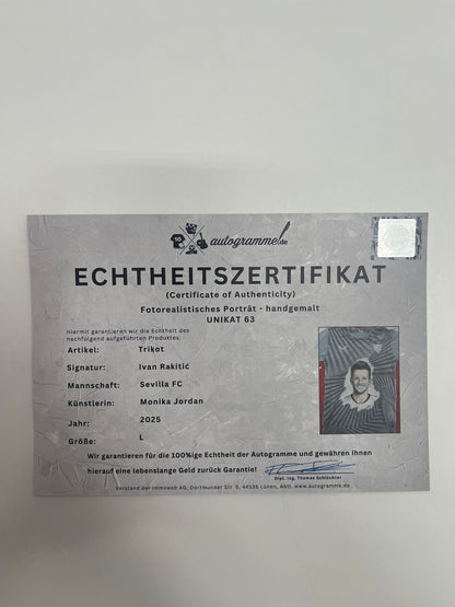 Sevilla FC Shirt Portrait Ivan Rakitic hand-painted and signed Castore new L