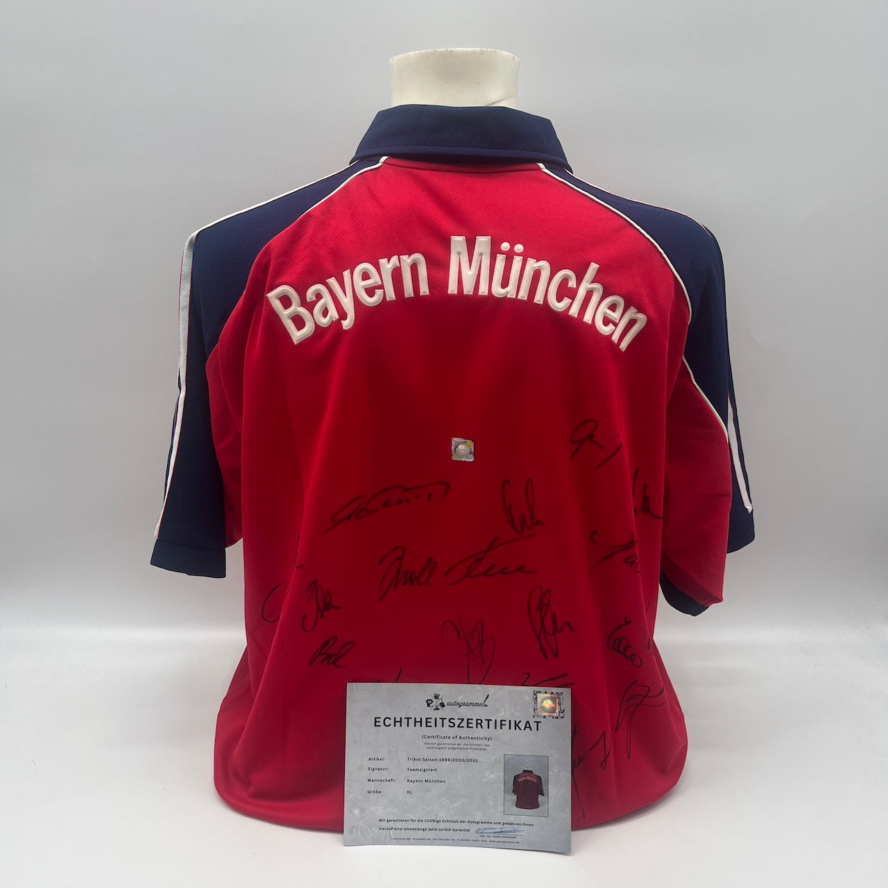 Bayern München Trikot 1999/2000/2001 Teamsigniert Bundesliga COA Adidas XL