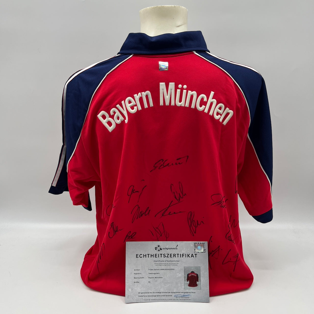 Bayern München Trikot 1999/2000/2001 Teamsigniert Bundesliga COA Adidas neu XL