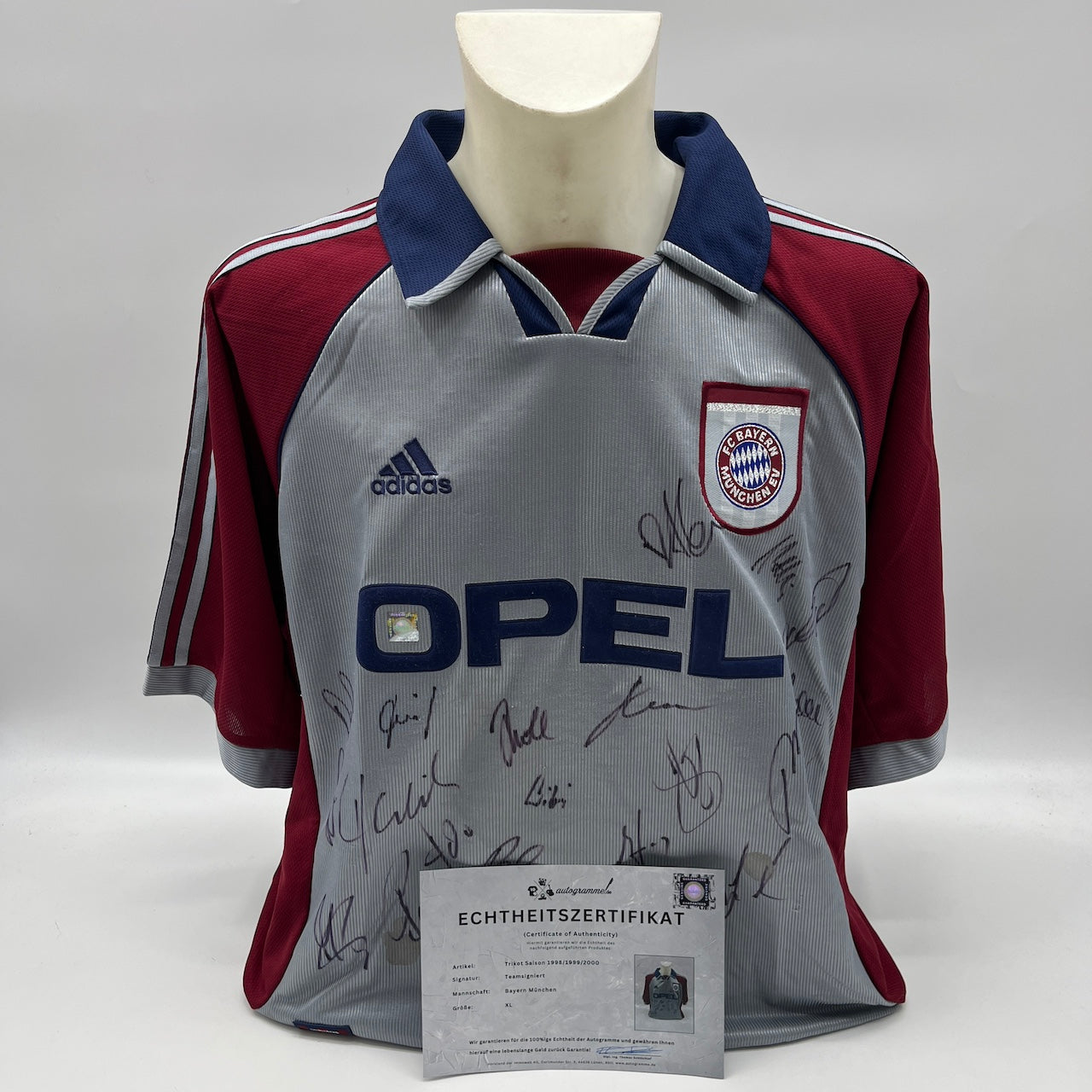 Bayern München Trikot 1998/1999/2000 Teamsigniert Bundesliga COA Adidas XL