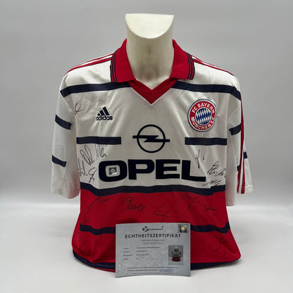 Bayern München Trikot 1998/1999/2000 Teamsigniert Bundesliga COA Adidas weiß XL