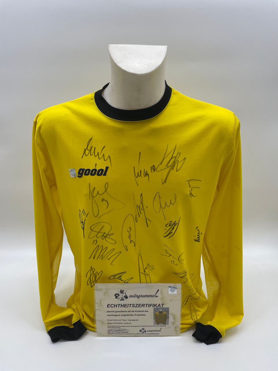 BVB goool Langarmshirt 2003/2004 Teamsigniert Borussia Dortmund COA Neu goool M