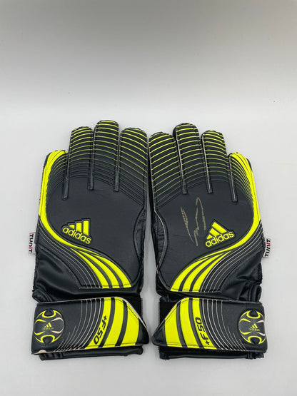 Goalkeeper glove Niklas Lomb signed autograph Bayer Leverkusen Coa