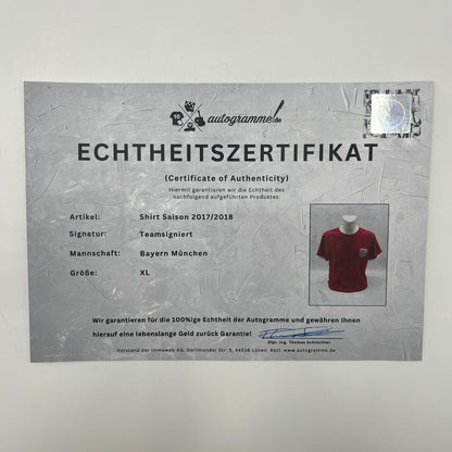 Bayern München Shirt 2017/2018 Teamsigniert Bundesliga COA XL