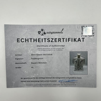 Bayern München Shirt 2017/2018 Teamsigniert Bundesliga COA XL neu