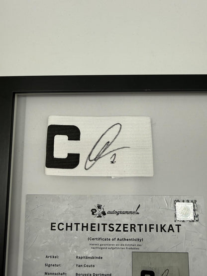 Kapitänsbinde Yan Couto signiert im Rahmen Borussia Dortmund neu COA