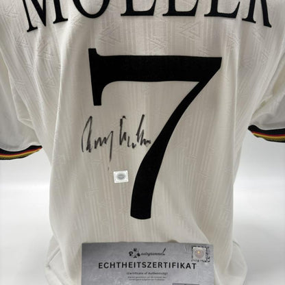DFB Repro Trikot Andreas Möller signiert Adidas COA Deutschland Autogramm M