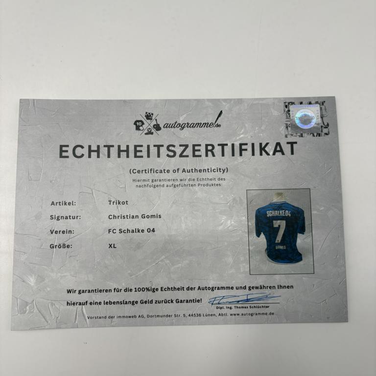 Schalke 04 Trikot Christian Gomis signiert S04 Bundesliga Fußball Adidas Neu XL