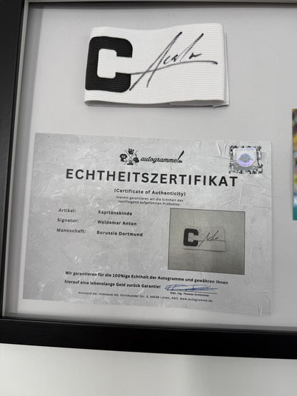 Kapitänsbinde Waldemar Anton signiert im Rahmen Borussia Dortmund neu COA